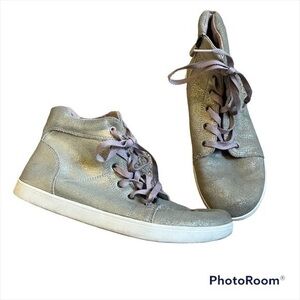 Sparkly gray Ugg high top sneakers